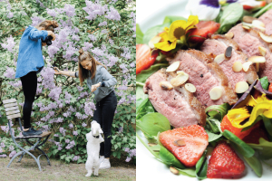 Sałatka z kaczką i bratkami w sosie pomarańczowym