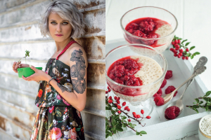 Budyń z tapioki z malinami