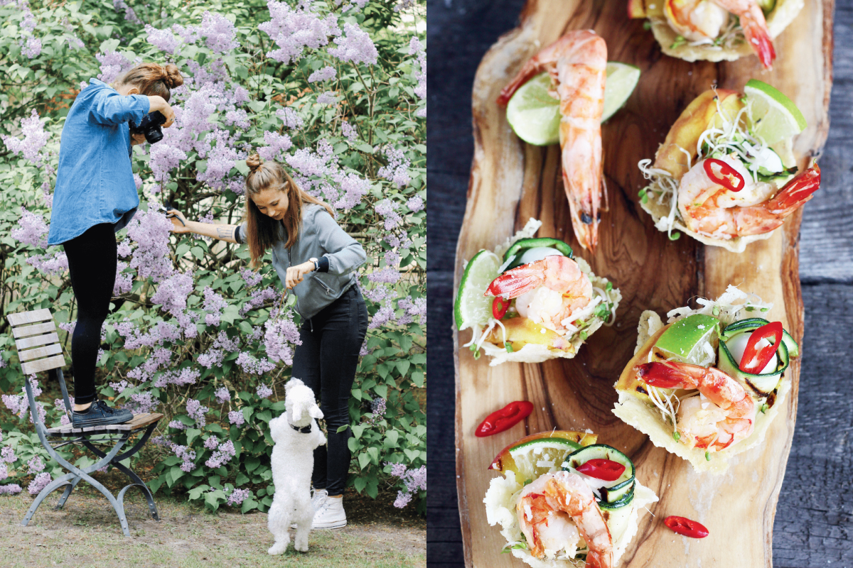 Szafranowe krewetki w parmezanowych koszyczkach