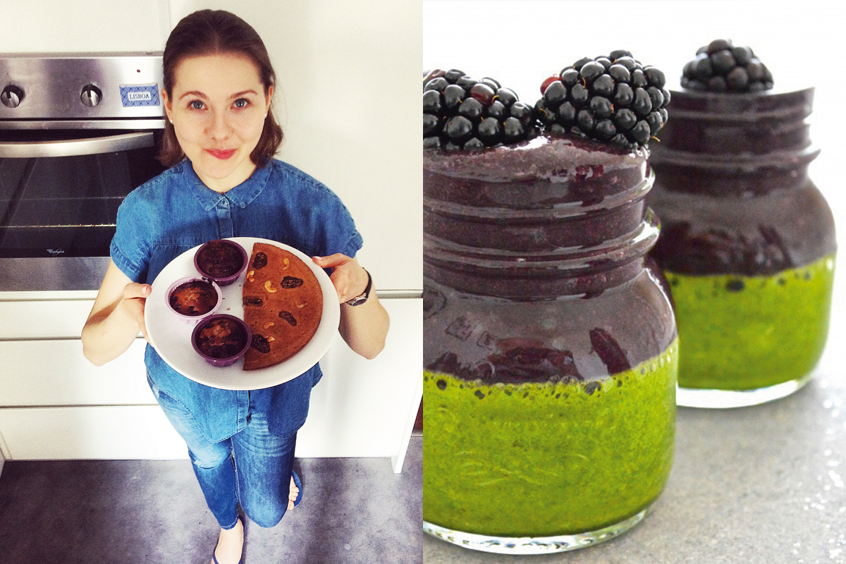 Mini-koktajl  ze szpinakiem i jeżynami