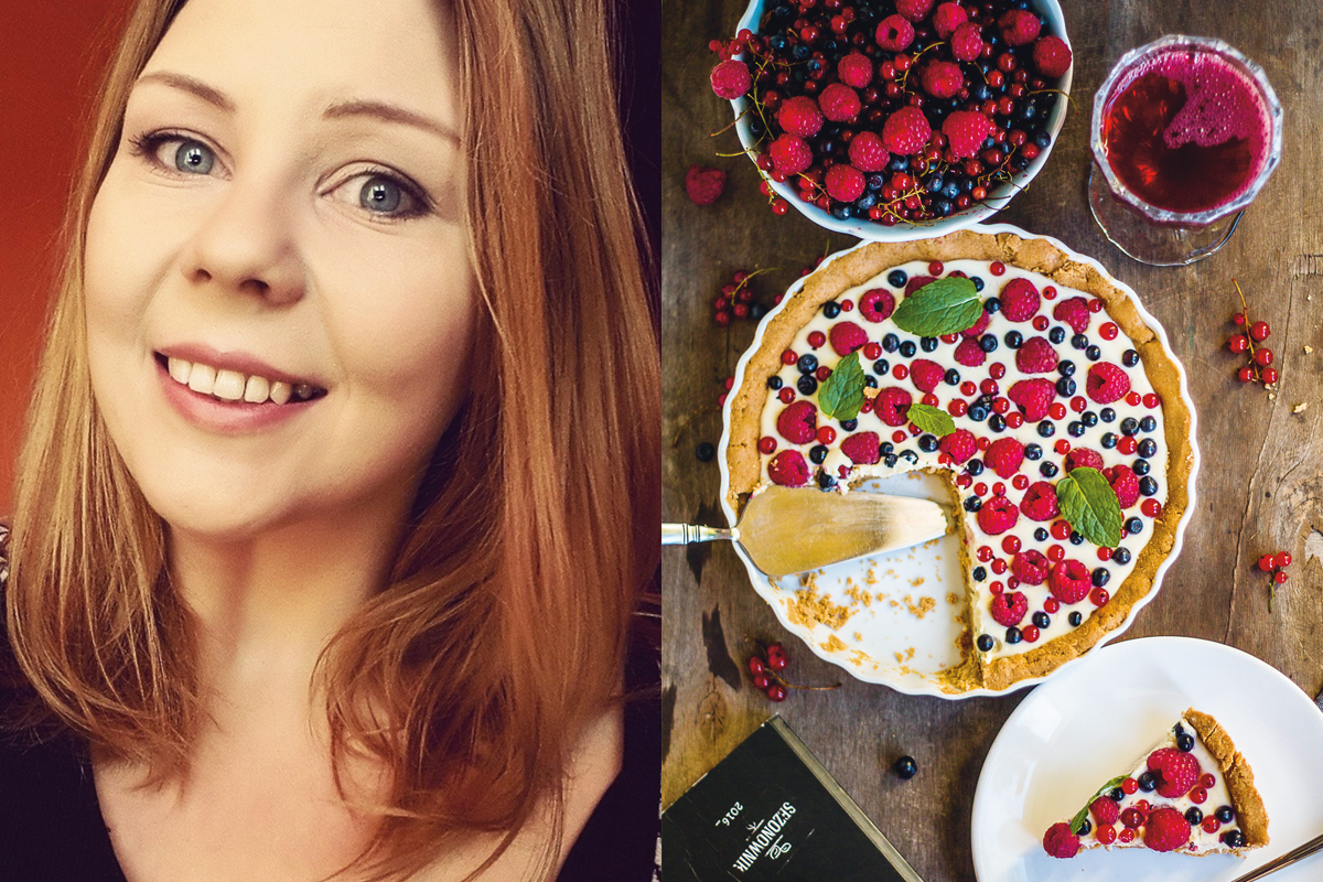 Wegańska tarta z białą czekoladą i owocami