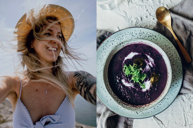 Zupa z pieczonych fioletowych warzyw